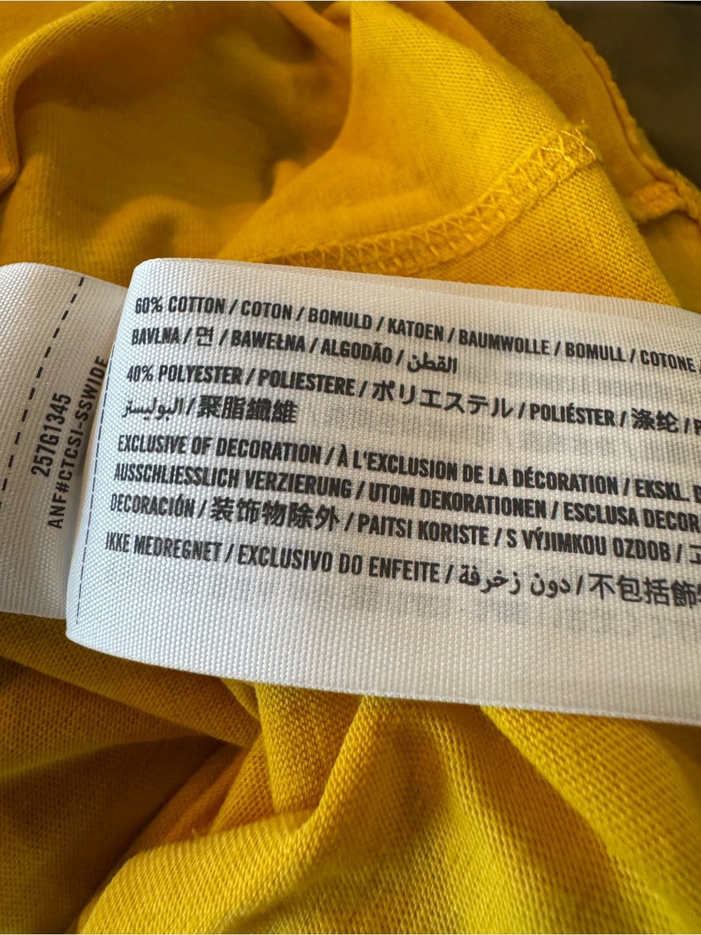 Abercrombie & Fitch Kids Yellow Logo Tee 13/14 - Picture 5 of 5